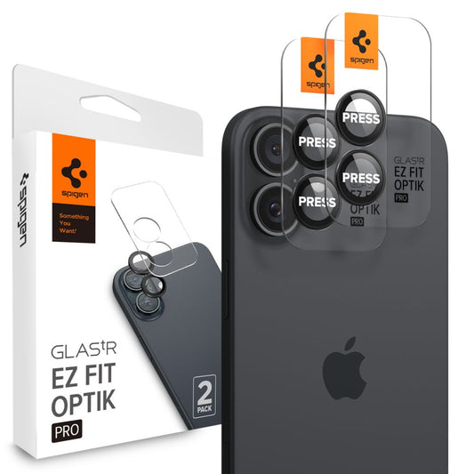 Spigen EZ FIT Προστατευτική μεμβράνη πίσω κάμερας για Apple iPhone 16 Plus / 16, με προστασία γυαλιού, σετ 2 τεμαχίων, μαύρο AGL07921 AGL07921