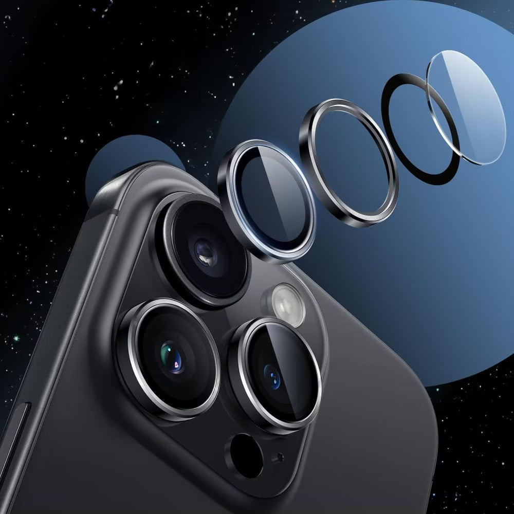 Προστατευτική Μεμβράνη Κάμερας Πίσω Tech-Protect CamRing Fit+ για Apple iPhone 17, Ενισχυμένο Γυαλί, Μαύρη