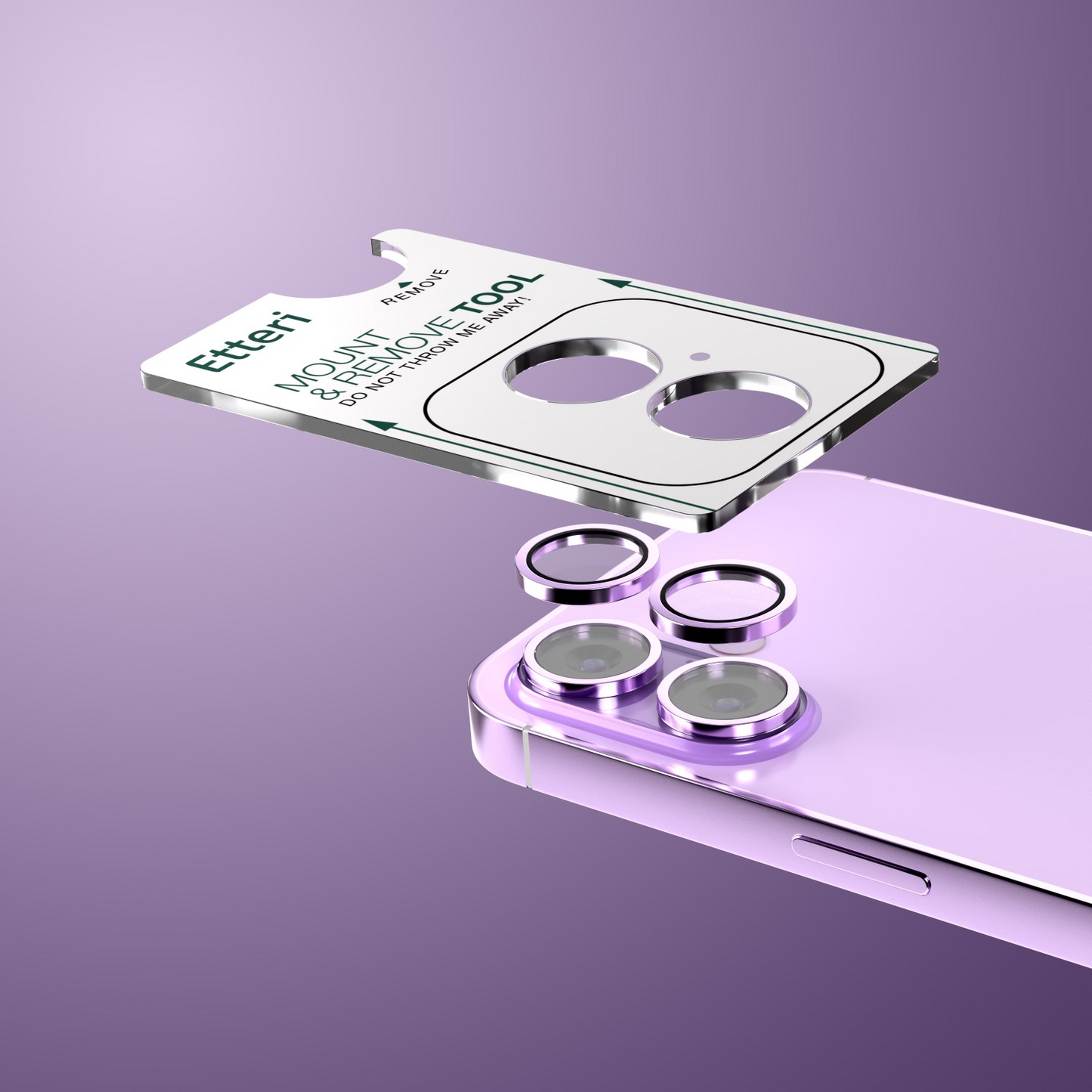 Etteri Rear Camera Protective Film for Apple iPhone 17, Tempered Glass, Purple