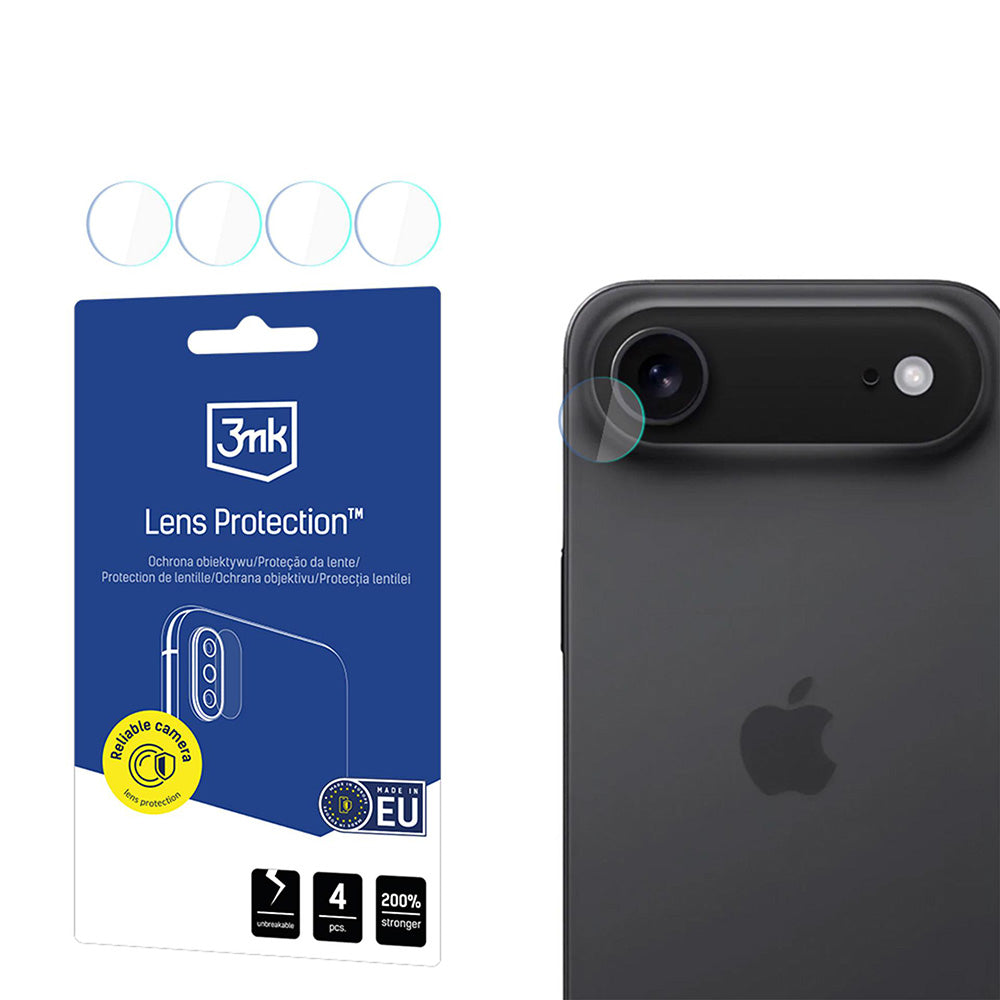 Προστατευτική Μεμβράνη Κάμερας Πίσω 3MK Protection για Apple iPhone 17 Air, Ενισχυμένο Γυαλί, Σετ 4 τεμαχίων, Διαφανής