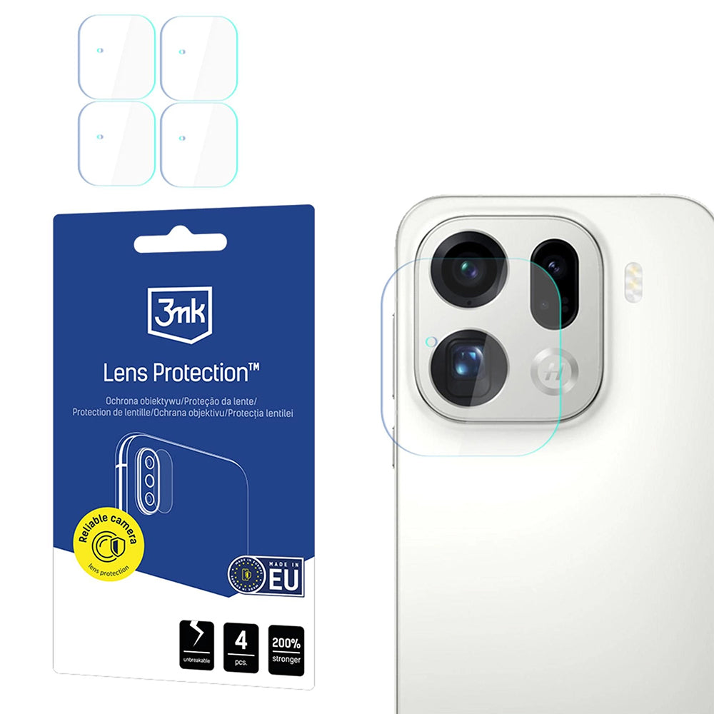 Προστατευτική Μεμβράνη Κάμερας Πίσω 3MK Protection για Oppo Find X9 Pro, Ενισχυμένο Γυαλί, Σετ 4 τεμαχίων, Διαφανής