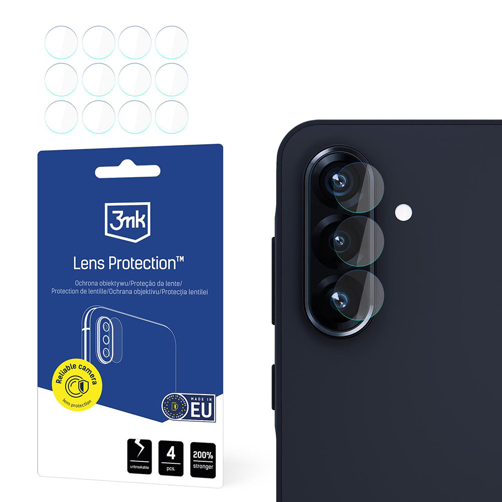 Προστατευτική μεμβράνη πίσω κάμερας 3MK Protection για Samsung Galaxy A26 A266, Ευέλικτο γυαλί, Σετ 4 τεμαχίων, Διαφανές