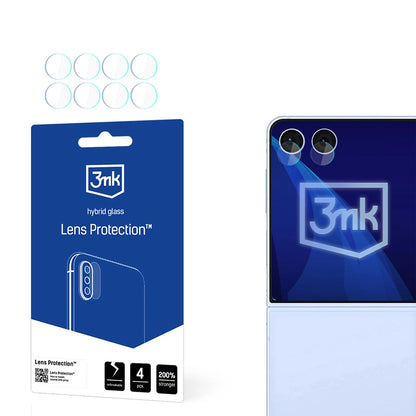 Προστατευτική μεμβράνη πίσω κάμερας 3MK Protection για Samsung Galaxy Z Flip7 F766, Ευέλικτο γυαλί, Σετ 4 τεμαχίων, Διαφανές