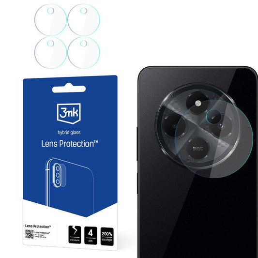 Προστατευτική μεμβράνη πίσω κάμερας 3MK Protection για Xiaomi Poco C75 / Redmi 14C, Ευέλικτο γυαλί, Σετ 4 τεμαχίων, Διαφανές