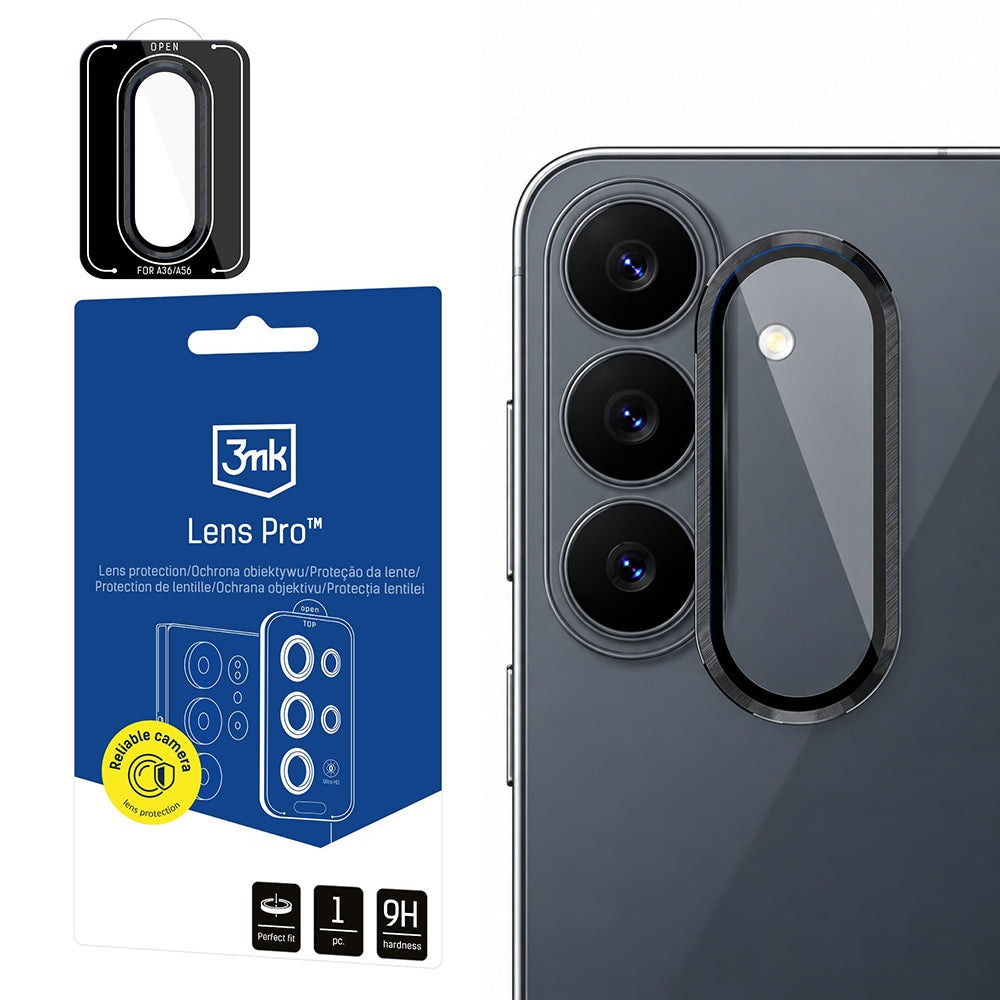 Προστατευτική μεμβράνη πίσω κάμερας 3MK Protection Pro για Samsung Galaxy S26 FE S741, Ασφαλισμένο γυαλί, Μαύρο