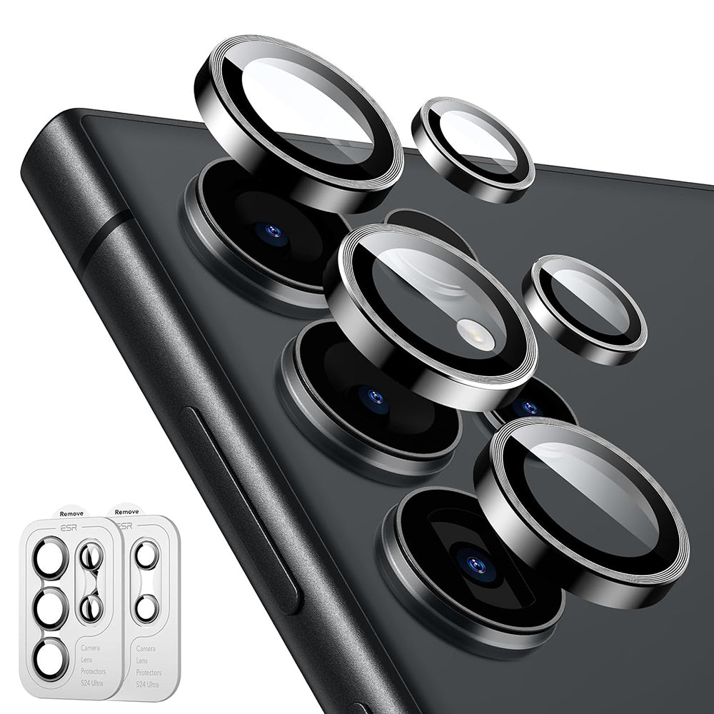 Προστατευτική Μεμβράνη Κάμερας Πίσω ESR για Samsung Galaxy S24 Ultra S928, Ενισχυμένο Γυαλί, Σετ 2 τεμαχίων, Μαύρη