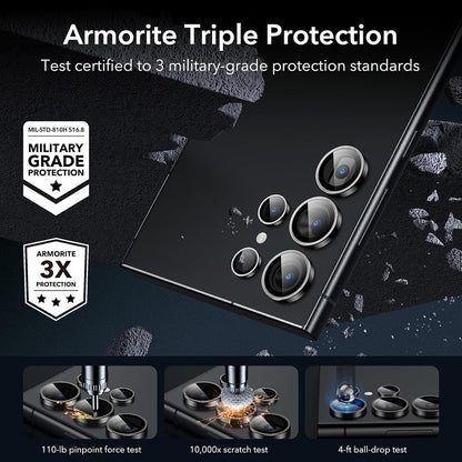 Προστατευτική Μεμβράνη Κάμερας Πίσω ESR για Samsung Galaxy S24 Ultra S928, Ενισχυμένο Γυαλί, Σετ 2 τεμαχίων, Μαύρη
