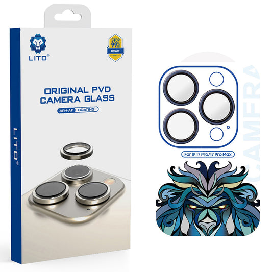 Προστατευτική Μεμβράνη Κάμερας Πίσω Lito Titanium AR για Apple iPhone 17 Pro Max / 17 Pro, Ενισχυμένο Γυαλί, Μπλε Ναυτικό