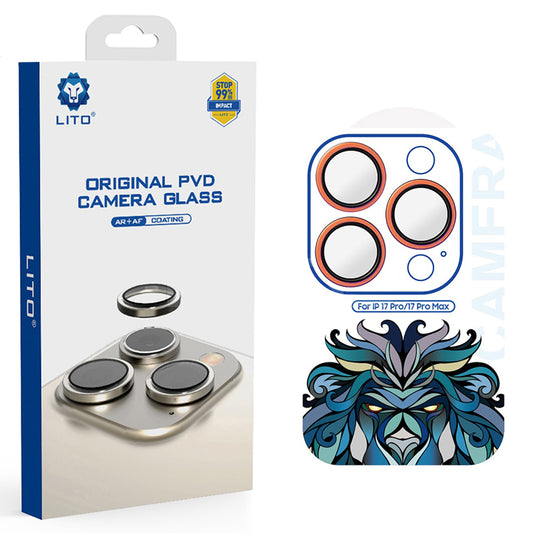 Προστατευτική Μεμβράνη Κάμερας Πίσω Lito Titanium AR για Apple iPhone 17 Pro Max / 17 Pro, Ενισχυμένο Γυαλί, Πορτοκαλί
