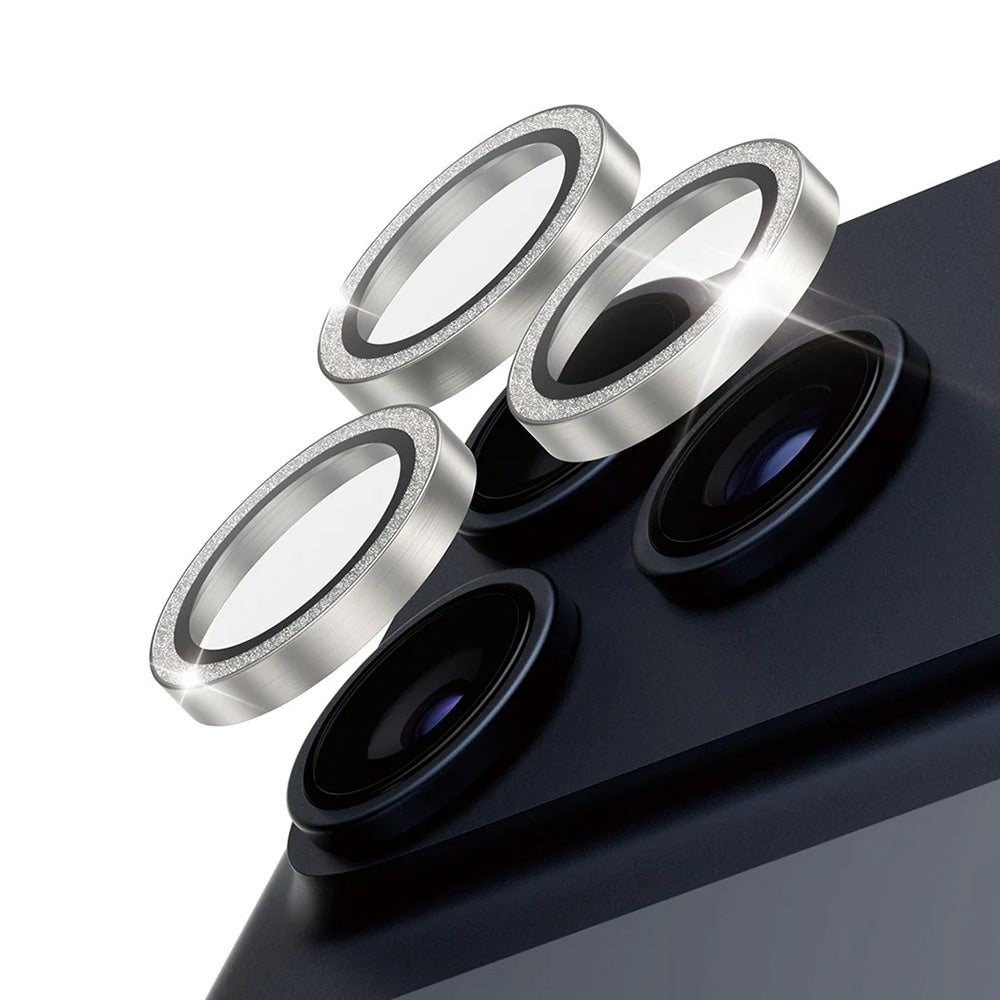 Προστατευτική Μεμβράνη Κάμερας Πίσω PanzerGlass Hoops Glitter για Apple iPhone 17 Pro Max / 17 Pro / 16 Pro Max / 16 Pro, Ενισχυμένο Γυαλί, Ασημί
