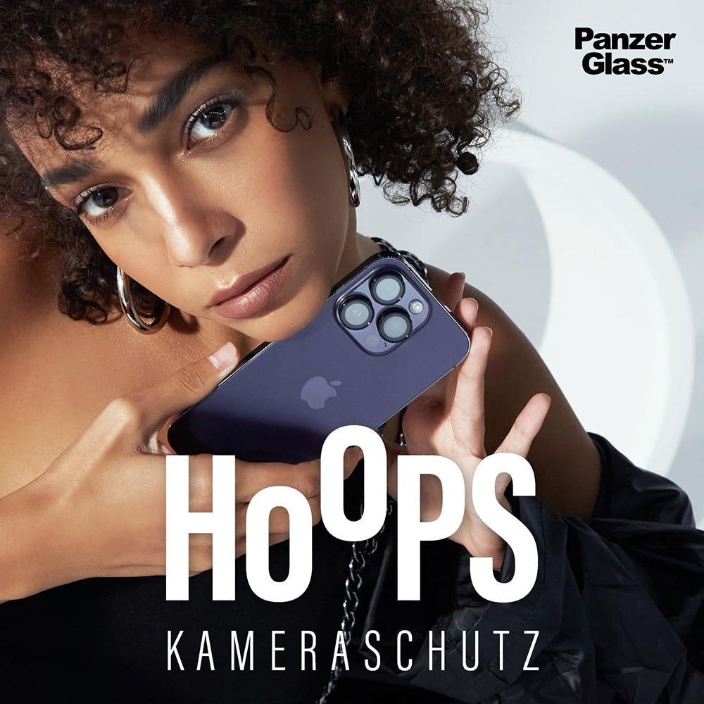 Προστατευτική Μεμβράνη Κάμερας Πίσω PanzerGlass Hoops Glitter για Apple iPhone 17 Pro Max / 17 Pro / 16 Pro Max / 16 Pro, Ενισχυμένο Γυαλί, Ασημί