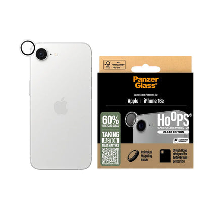 Rear Camera Protection Film PanzerGlass Hoops for Apple iPhone 16e, Tempered Glass, Transparent