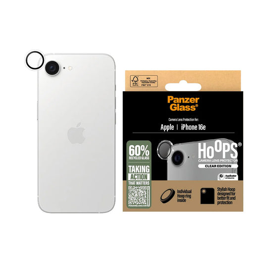 Προστατευτική Μεμβράνη Κάμερας Πίσω PanzerGlass Hoops για Apple iPhone 16e, Ενισχυμένο Γυαλί, Διαφανές