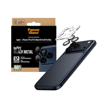 Προστατευτική Μεμβράνη Κάμερας Πίσω PanzerGlass Hoops για Apple iPhone 17 Pro Max / 17 Pro / 16 Pro Max / 16 Pro, Ενισχυμένο Γυαλί, Μαύρη