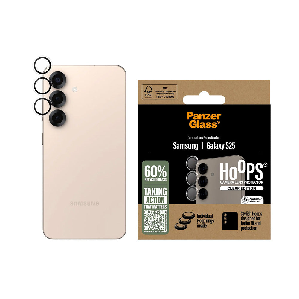 Προστατευτική Μεμβράνη Κάμερας Πίσω PanzerGlass Hoops για Samsung Galaxy S25 S931, Ενισχυμένο Γυαλί, Διαφανές