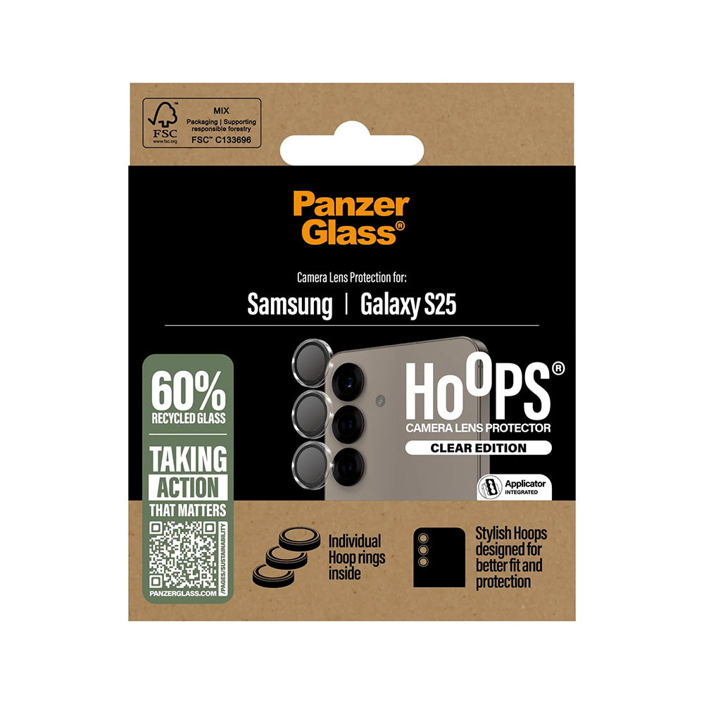Προστατευτική Μεμβράνη Κάμερας Πίσω PanzerGlass Hoops για Samsung Galaxy S25 S931, Ενισχυμένο Γυαλί, Διαφανές