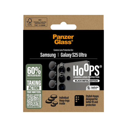 Προστατευτική Μεμβράνη Κάμερας Πίσω PanzerGlass Hoops για Samsung Galaxy S25 Ultra S938, Ενισχυμένο Γυαλί, Μαύρη