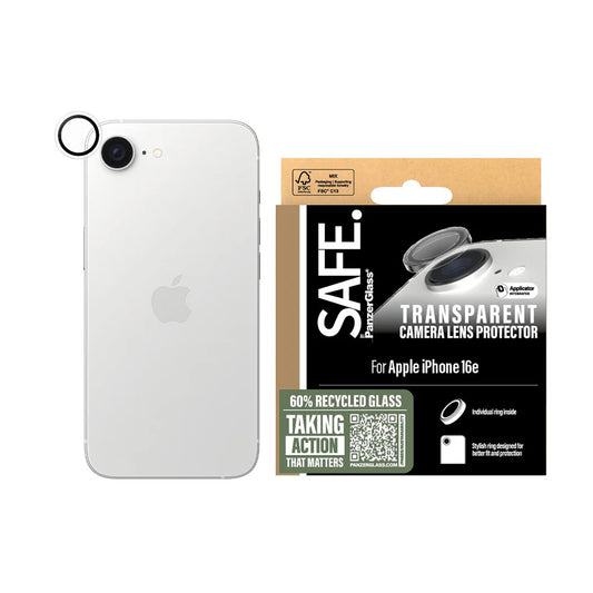 Προστατευτική Μεμβράνη Κάμερας Πίσω PanzerGlass Safe για Apple iPhone 16e, Ενισχυμένο Γυαλί, Διαφανές