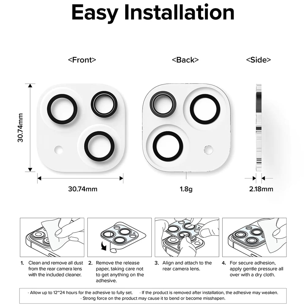 Προστατευτική Μεμβράνη Κάμερας Πίσω Ringke για Apple iPhone 15 Plus / 15, Ενισχυμένο Γυαλί, Σετ 2 τεμαχίων, Διάφανη