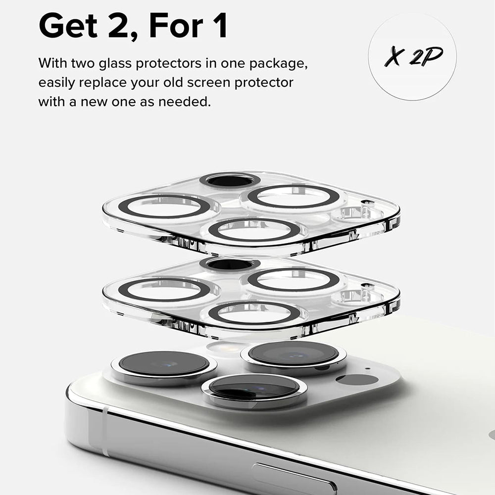 Προστατευτική Μεμβράνη Κάμερας Πίσω Ringke για Apple iPhone 15 Pro Max, Ενισχυμένο Γυαλί, Σετ 2 τεμαχίων, Διαφανής