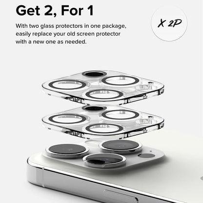 Προστατευτική Μεμβράνη Κάμερας Πίσω Ringke για Apple iPhone 15 Pro Max, Ενισχυμένο Γυαλί, Σετ 2 τεμαχίων, Διαφανής