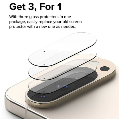 Προστατευτική Μεμβράνη Κάμερας Πίσω Ringke για Google Pixel 9 Pro XL, Ενισχυμένο Γυαλί, Σετ 3 τεμαχίων, Διαφανής