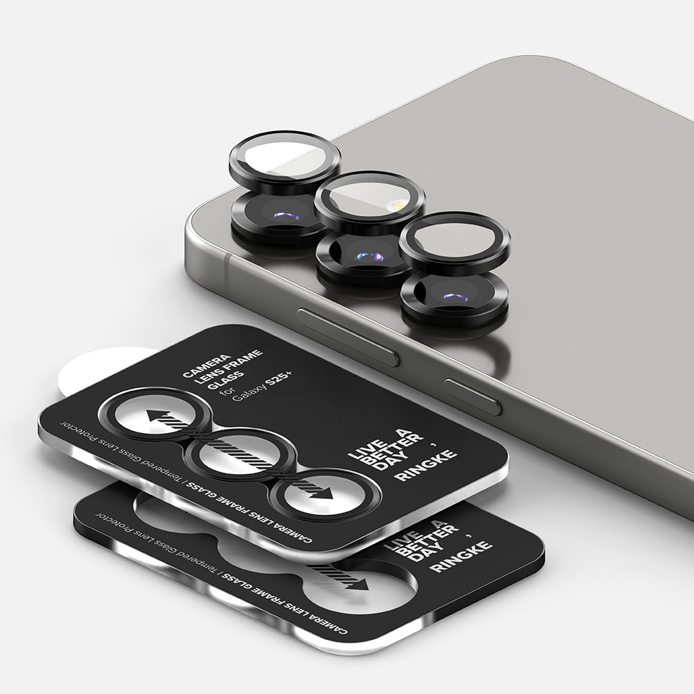 Προστατευτική Μεμβράνη Κάμερας Πίσω Ringke για Samsung Galaxy S25 S931, Ενισχυμένο Γυαλί, Μαύρη