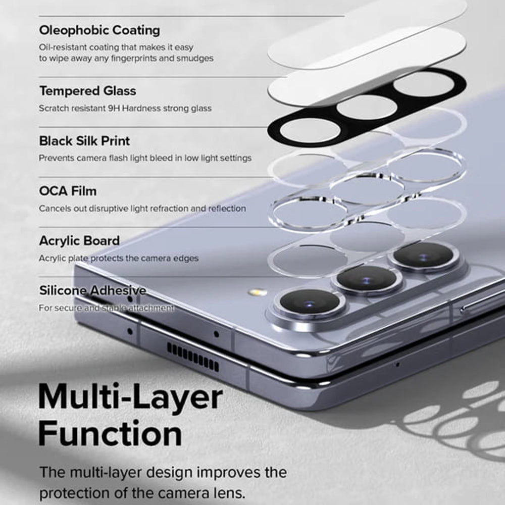 Προστατευτική μεμβράνη κάμερας πίσω Ringke για Samsung Galaxy Z Fold5 F946, tempered glass, σετ 2 τεμαχίων, διαφανής