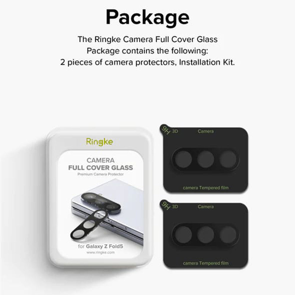 Προστατευτική μεμβράνη κάμερας πίσω Ringke για Samsung Galaxy Z Fold5 F946, tempered glass, σετ 2 τεμαχίων, διαφανής