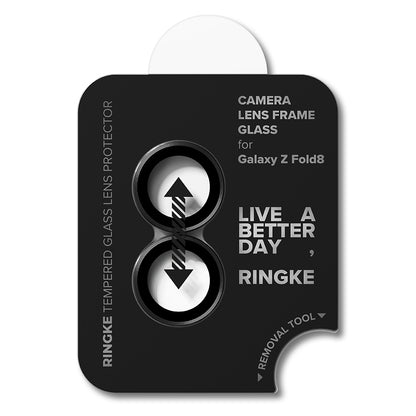 Προστατευτική μεμβράνη πίσω κάμερας Ringke για Samsung Galaxy Z Fold8 F971, Ασφαλισμένο γυαλί, Σετ 2 τεμαχίων, Μαύρο