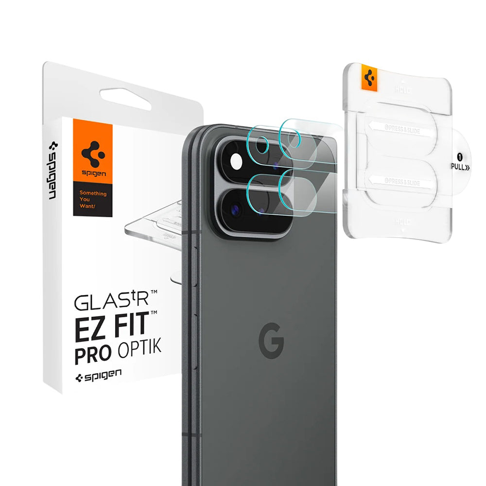 Προστατευτική μεμβράνη πίσω κάμερας Spigen GlastR EZ FIT Optik Pro για Google Pixel 11 Pro Fold, Ασφαλισμένο γυαλί, Σετ 2 τεμαχίων, Διαφανές AGL11491