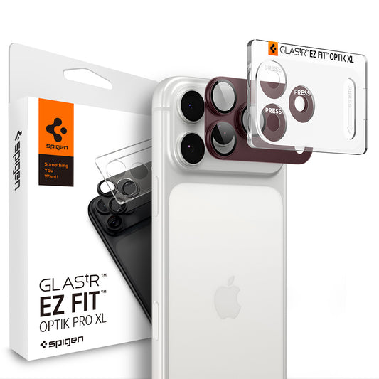 Προστατευτική μεμβράνη για πίσω κάμερα Spigen GlastR EZ FIT Optik Pro XL για Apple iPhone 18 Pro, Ασφαλισμένο γυαλί, Βυσσινί AGL12036