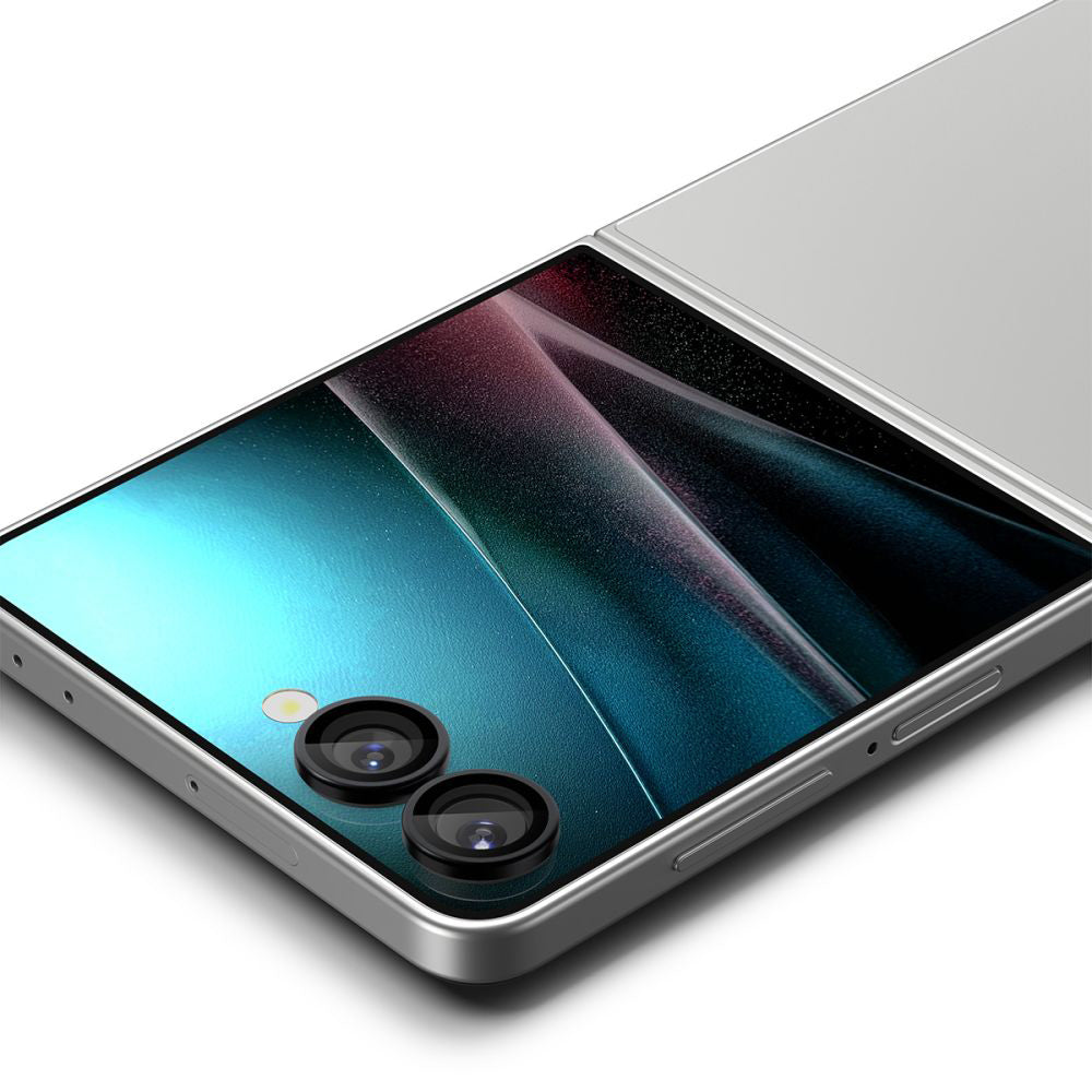 Spigen GlastR EZ FIT Optik Pro HD Back Camera Protector for Samsung Galaxy Z Flip7 F766, Tempered Glass, Set of 2 pieces, Black AGL09587