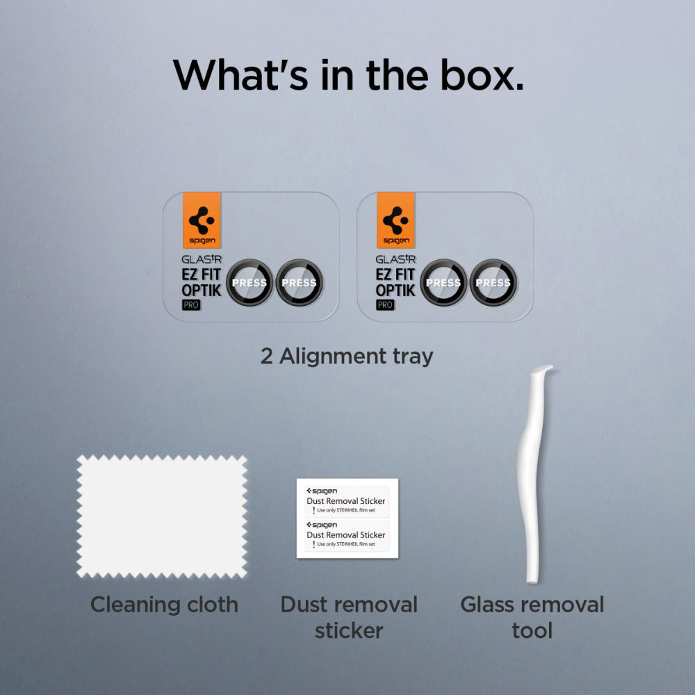 Spigen GlastR EZ FIT Optik Pro HD Back Camera Protector for Samsung Galaxy Z Flip7 F766, Tempered Glass, Set of 2 pieces, Black AGL09587