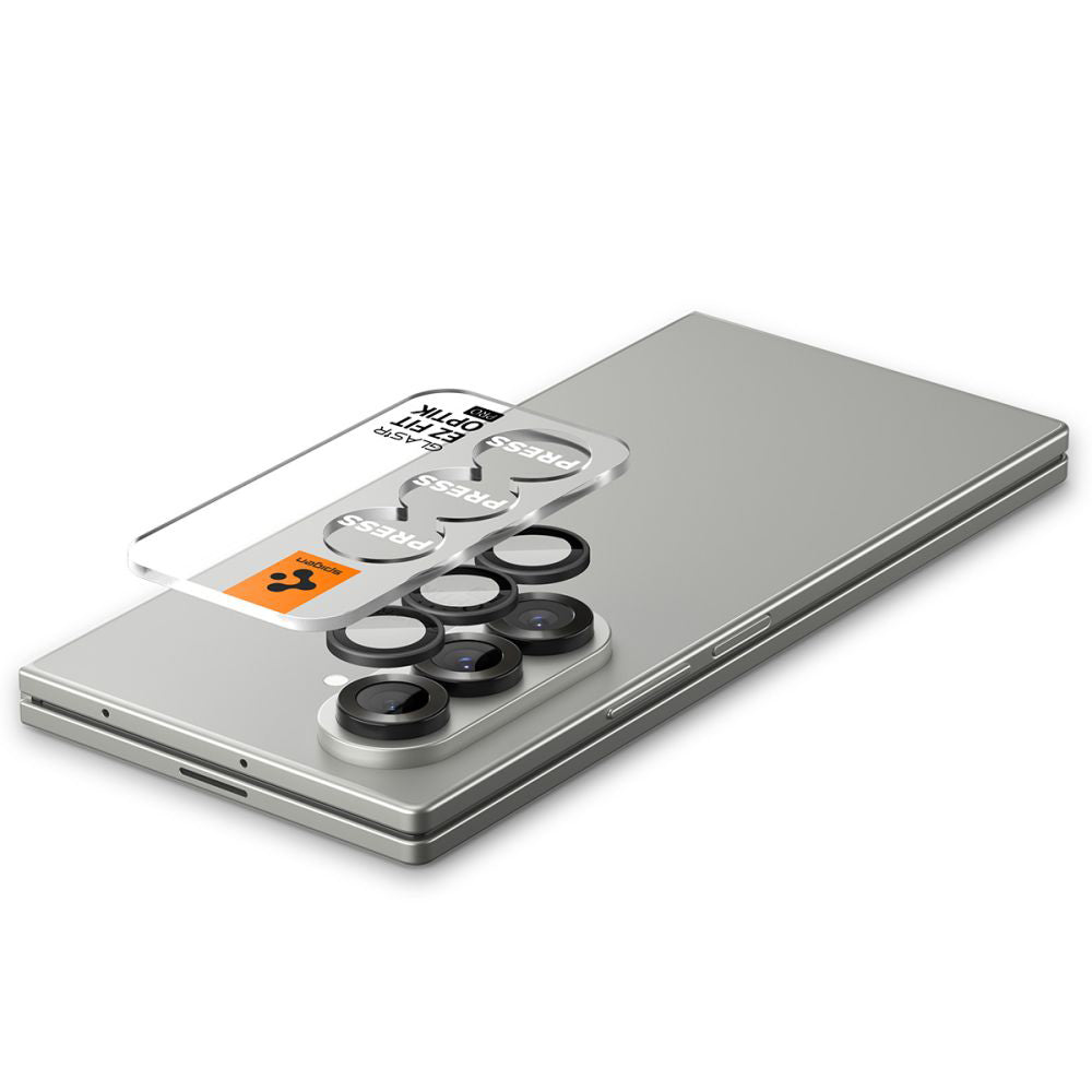 Spigen GlastR EZ FIT Optik Pro HD Back Camera Protector for Samsung Galaxy Z Fold7 F966, Tempered Glass, Set of 2 pieces, Black AGL09581