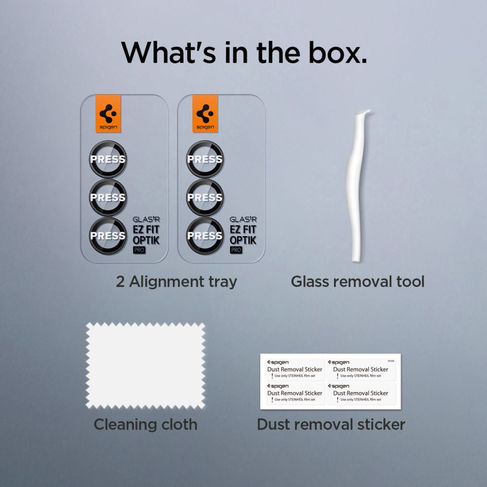 Spigen GlastR EZ FIT Optik Pro HD Back Camera Protector for Samsung Galaxy Z Fold7 F966, Tempered Glass, Set of 2 pieces, Black AGL09581