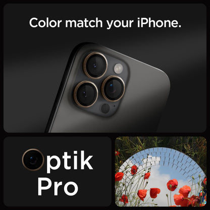 Προστατευτική Μεμβράνη Κάμερας Πίσω Spigen GlastR EZ FIT Optik Pro για Apple iPhone 16 Pro, Ενισχυμένο Γυαλί, Σετ 2 τεμαχίων, Χρώμα Μπρονζέ AGL08862