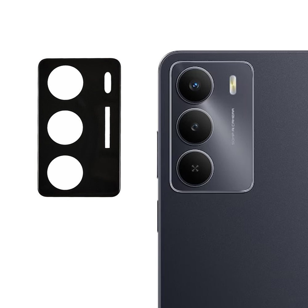Techsuit Rear Camera Protective Film for Realme 14x, Tempered Glass, Black