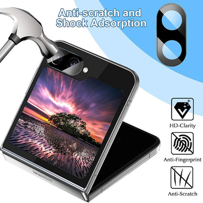 Προστατευτική μεμβράνη πίσω κάμερας Techsuit για Samsung Galaxy Z Flip6 F741, ασφαλισμένο γυαλί, μαύρο