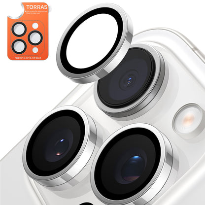 Προστατευτική μεμβράνη κάμερας πίσω Torras Lensguard για Apple iPhone 16 Pro Max / 16 Pro, Ασφαλισμένο γυαλί, Μεταλλικό γκρι