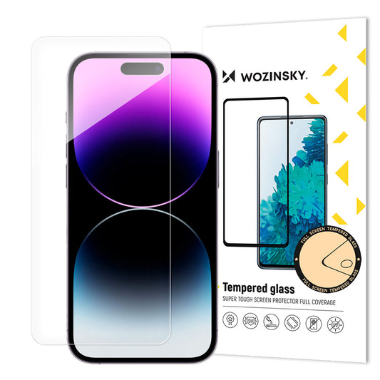 Προστατευτική μεμβράνη οθόνης WZK για Apple iPhone 15 Pro Max, Ενισχυμένο γυαλί, Πλήρης κόλλα