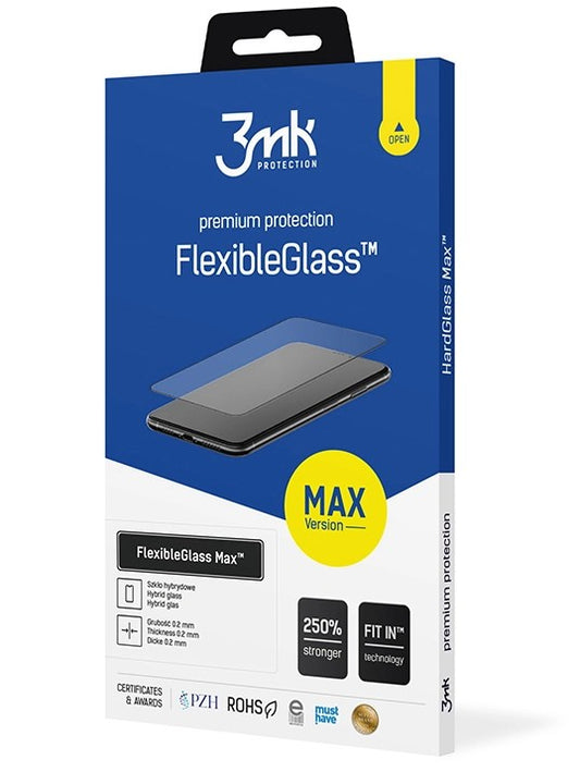 Προστατευτικό οθόνης 3MK FlexibleGlass Max για Samsung Galaxy Galaxy A52s 5G A528 / A52 5G A526 / A52 A525, Εύκαμπτο γυαλί, Πλήρης κόλληση, Μαύρο