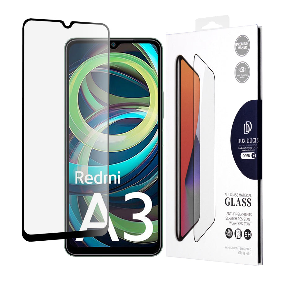 DUX DUCIS DUX DUCIS Προστατευτικό οθόνης για Xiaomi Redmi A3, Προστατευτικό γυαλί, Κόλλα ακμής, Μαύρο