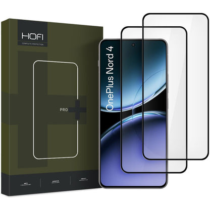 Προστατευτικό οθόνης HOFI Glass PRO+ για OnePlus Nord 4, Προστατευτικό γυαλί, πλήρης κόλλα, σετ 2 τεμαχίων, 2.5D, μαύρο