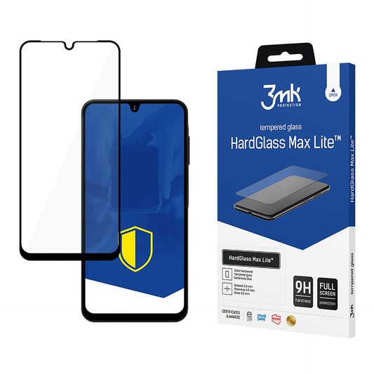 Ταινία προστασίας οθόνης 3MK HardGlass Max Lite για Samsung Galaxy A16 5G A166 / A16 4G A165, Προστατευμένο γυαλί, Πλήρης κόλλα, Μαύρο 