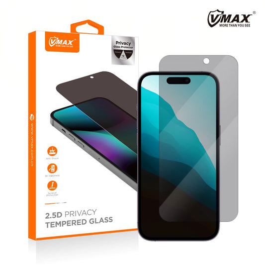 Προστατευτική μεμβράνη οθόνης Privacy Vmax για Apple iPhone 16 Pro Max, Ασφαλισμένο γυαλί, Πλήρης κόλλα, 2.5D