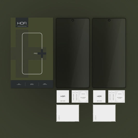 Προστατευτική μεμβράνη οθόνης Privacy HOFI Glass PRO+ για Samsung Galaxy S25 Ultra S938, Ασφαλισμένο γυαλί, Πλήρης κόλλα, Σετ 2 τεμαχίων