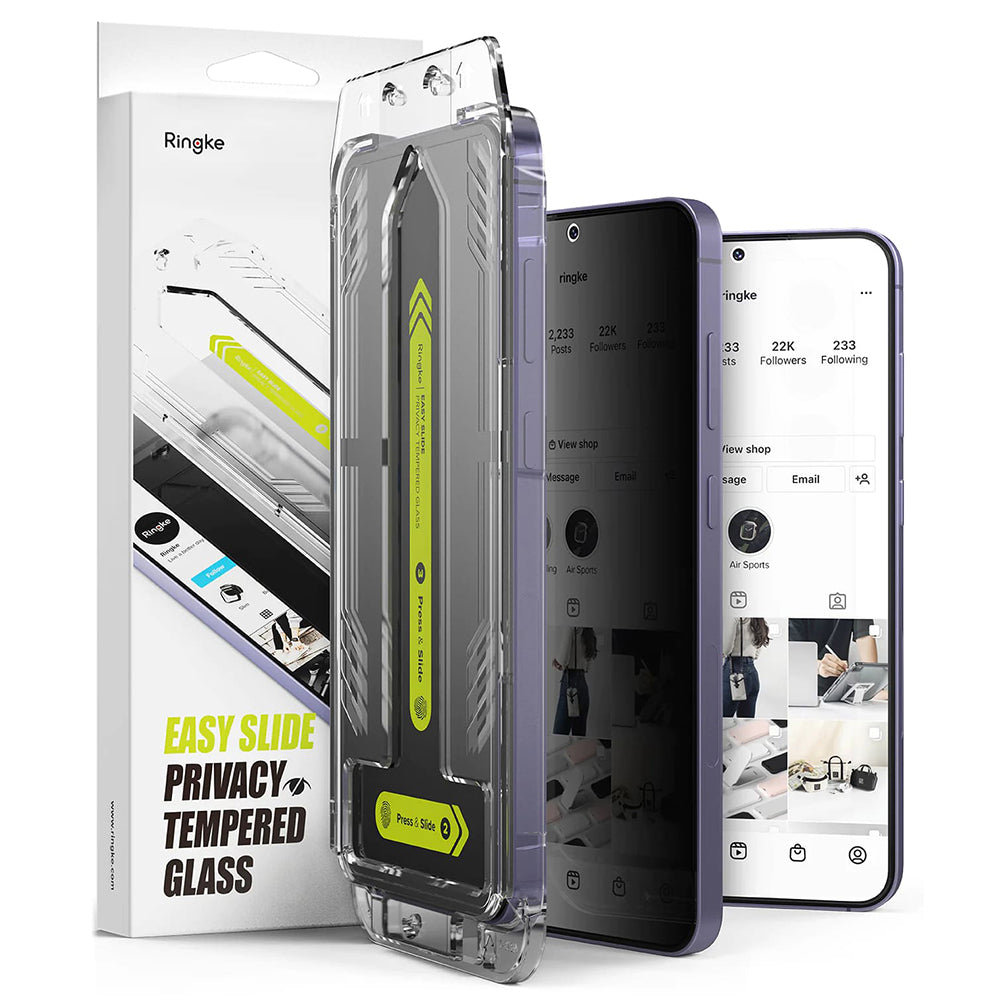 Προστατευτική Μεμβράνη Οθόνης Privacy Ringke Easy Slide για Samsung Galaxy S25+ S936 / S24+ S926, Ενισχυμένο Γυαλί, Πλήρης Κόλληση, Σετ 2 τεμαχίων