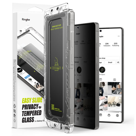 Προστατευτική Μεμβράνη Οθόνης Privacy Ringke Easy Slide για Samsung Galaxy S25 Ultra S938, Ενισχυμένο Γυαλί, Πλήρης Κόλληση, Σετ 2 τεμαχίων