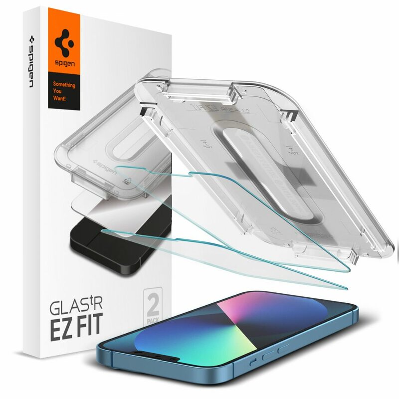 Προστατευτική Μεμβράνη Οθόνης Spigen GlastR EZ FIT για Apple iPhone 17e / 16e / 14 / 13 Pro, Ενισχυμένο Γυαλί, Πλήρης Κόλληση, Σετ 2 τεμαχίων AGL03385